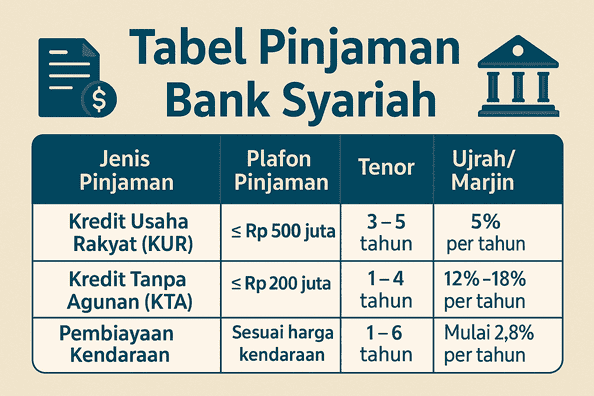 Tabel Pinjaman Bank Syariah