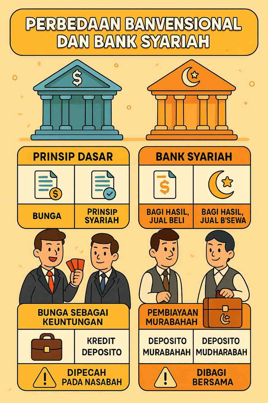 perbedaan bank konvensional dan bank syariah adalah